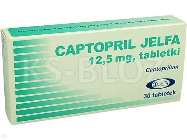 Captopril Jelfa interakcje ulotka tabletki 12,5 mg 30 tabl. | 3 blist.po 10 szt.