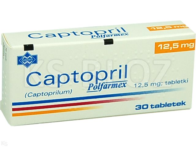 Captopril Polfarmex interakcje ulotka tabletki 12,5 mg 30 tabl. | 3 blist.po 10 szt.