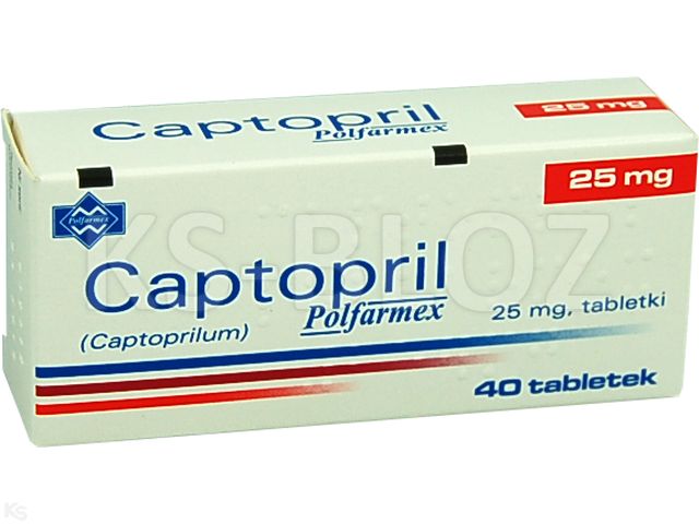 Captopril Polfarmex interakcje ulotka tabletki 25 mg 40 tabl. | 4 blist.po 10 szt.