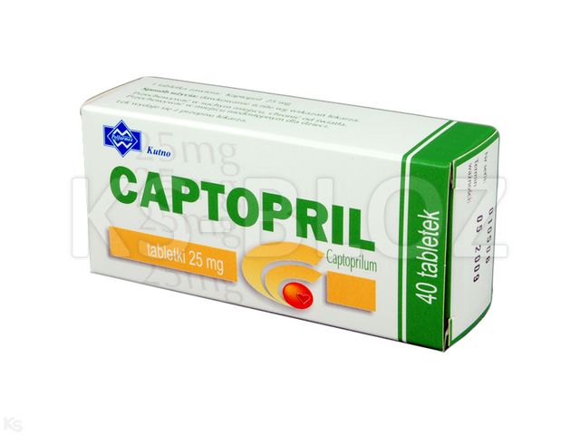 Captopril Polfarmex interakcje ulotka tabletki 25 mg 40 tabl. (poj.)
