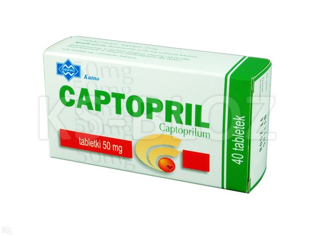 Captopril Polfarmex interakcje ulotka tabletki 50 mg 40 tabl. (poj.)
