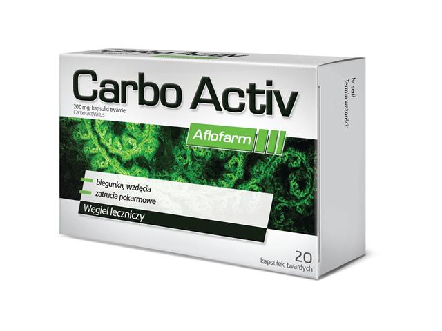 Carbo Activ Aflofarm interakcje ulotka kapsułki twarde 200 mg 20 kaps. | (2 blist. po 10 kaps.)