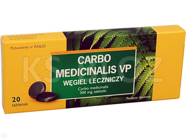 Carbo medicinalis VP interakcje ulotka tabletki 300 mg 20 tabl. | (2 blist. po 10 tabl.)