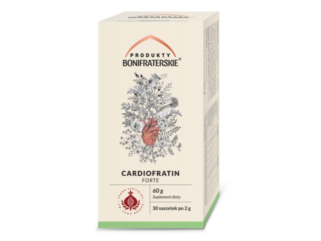 Cardiofratin Forte Produkty Bonifraterskie interakcje ulotka zioła do zaparzania w saszetkach  30 sasz. | 60 g | 60 g
