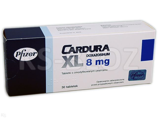 Cardura Xl interakcje ulotka tabletki o zmodyfikowanym uwalnianiu 8 mg 30 tabl.