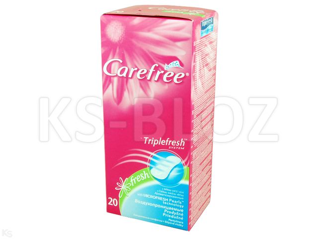 Carefree Triple Fresh Wkładki higieniczne przewiewna interakcje ulotka wkładka higieniczna  20 szt.