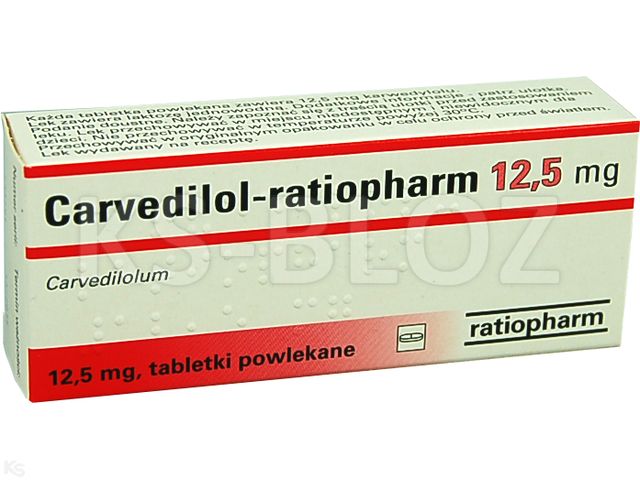 Carvedilol Ratiopharm interakcje ulotka tabletki powlekane 12,5 mg 