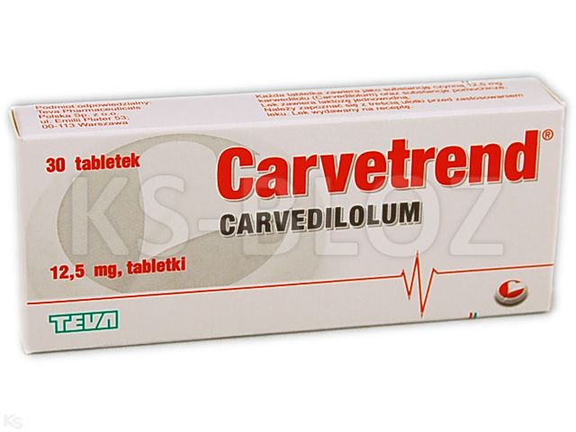 Carvetrend interakcje ulotka tabletki 12,5 mg 30 tabl. | 2 blist.po 15 szt.