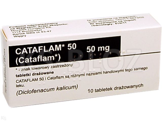 Cataflam 50 interakcje ulotka tabletki drażowane 50 mg 10 tabl.