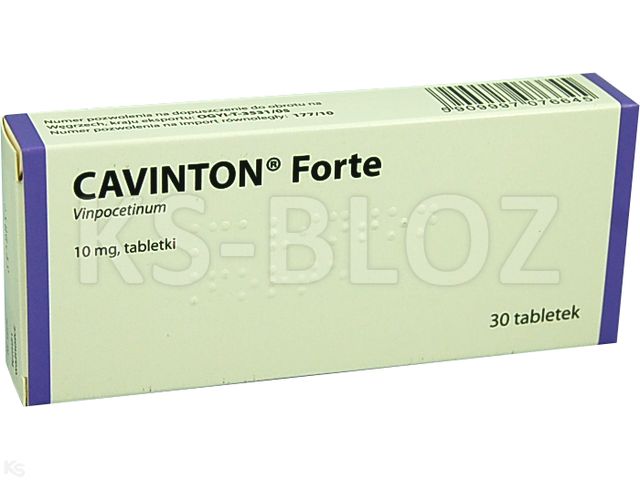 Cavinton Forte interakcje ulotka tabletki 10 mg 30 tabl.