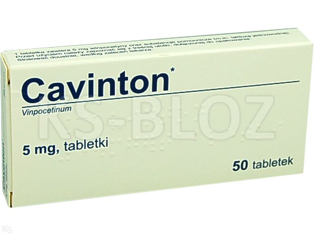 Cavinton interakcje ulotka tabletki 5 mg 50 tabl. (2 blist. po 25 tabl.)