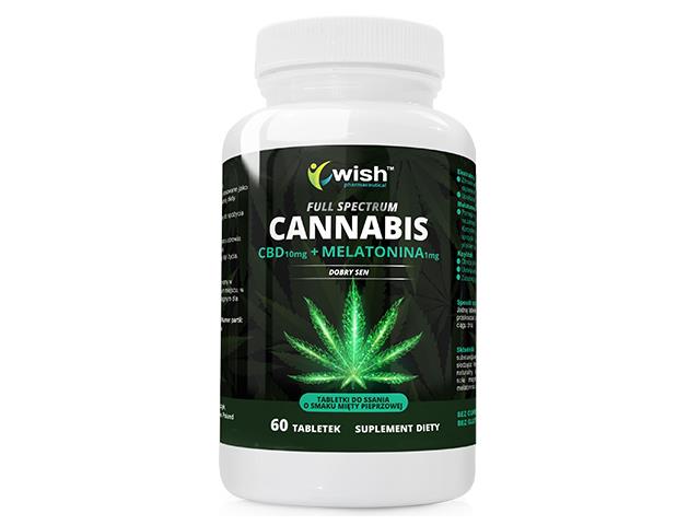CBD 10mg + Melatonina 1mg Dobry sen FULL SPECTRUM Tabletki do ssania o smaku mięty pieprzowej interakcje ulotka tabletki do ssania - 60 tabl.