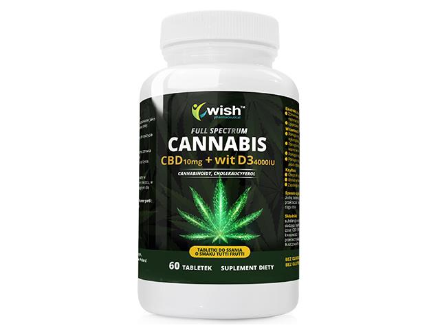 CBD 10mg + Wit D3 4000IU FULL SPECTRUM Tabletki do ssania o smaku Tutti Frutti interakcje ulotka tabletki do ssania - 60 tabl.