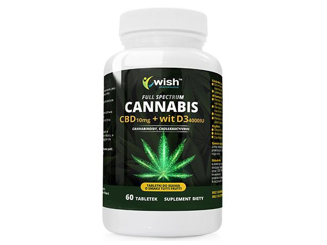 CBD 10mg + Wit D3 4000IU FULL SPECTRUM Tabletki do ssania o smaku Tutti Frutti interakcje ulotka tabletki do ssania  60 tabl.