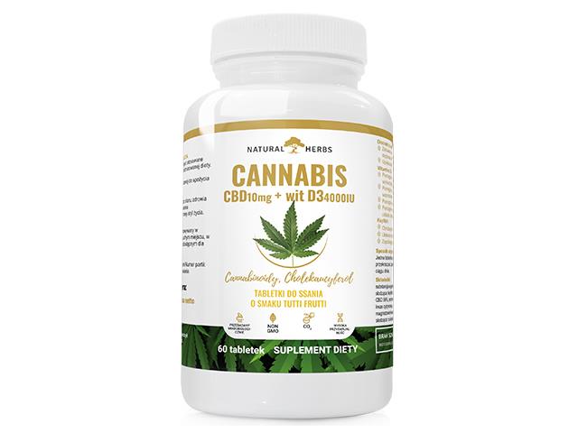 CBD 10mg + Wit D3 4000IU Tabletki do ssania o smaku Tutti Frutti interakcje ulotka tabletki do ssania  60 tabl.