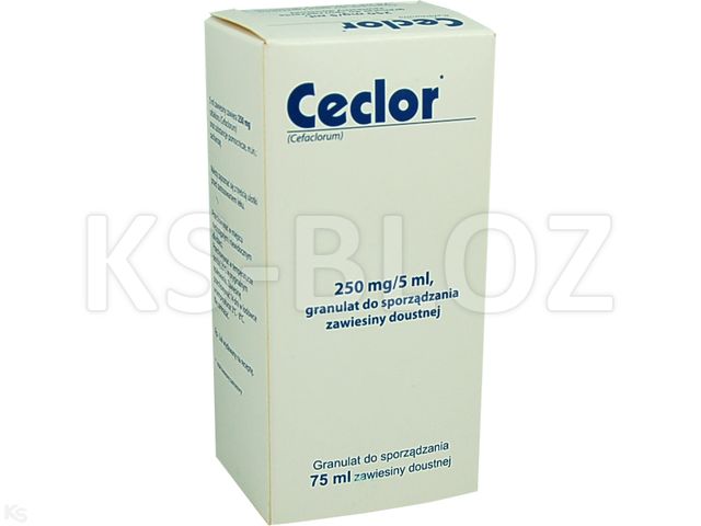 Ceclor interakcje ulotka granulat do sporządzania zawiesiny doustnej 250 mg/5ml 75 ml | 47.6 g