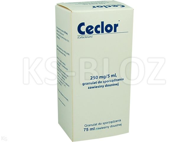 Ceclor interakcje ulotka granulat do sporządzania zawiesiny doustnej 250 mg/5ml 75 ml (47,6 g)
