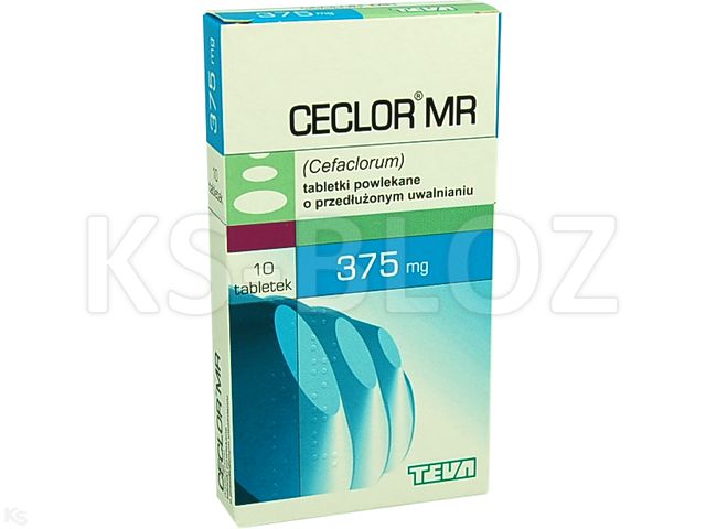Ceclor MR interakcje ulotka tabletki powlekane o przedłużonym uwalnianiu 375 mg 10 tabl. | blister