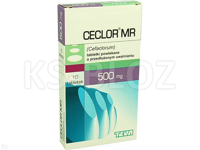 Ceclor MR interakcje ulotka tabletki powlekane o przedłużonym uwalnianiu 500 mg 10 tabl. | blister