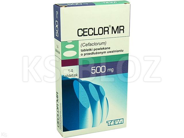 Ceclor MR interakcje ulotka tabletki powlekane o przedłużonym uwalnianiu 500 mg 14 tabl. | blister