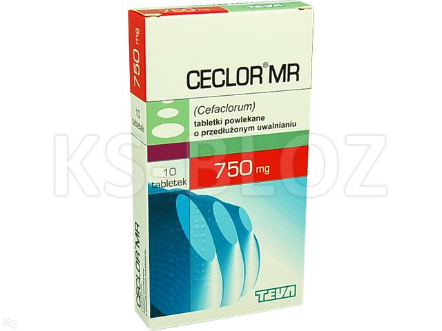 Ceclor MR interakcje ulotka tabletki powlekane o przedłużonym uwalnianiu 750 mg 10 tabl. | blister