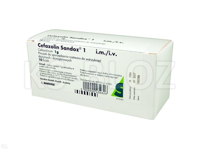 Cefazolin Sandoz interakcje ulotka proszek do sporządzania roztworu do wstrzykiwań lub infuzji 1 g 