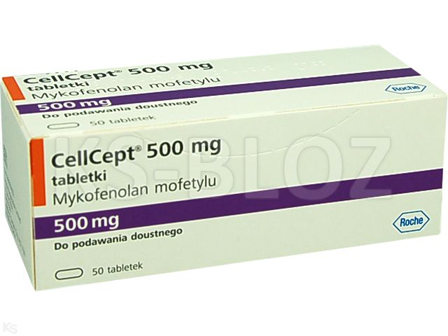 CellCept interakcje ulotka tabletki powlekane 500 mg 50 tabl.