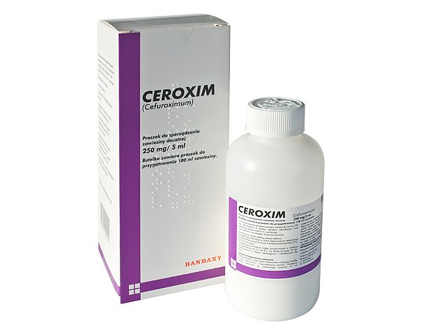 Ceroxim interakcje ulotka proszek do sporządzania zawiesiny doustnej 250 mg/5ml 100 ml (88,2 g) (proszek)