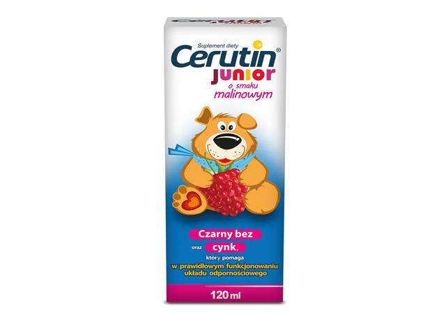 Cerutin Junior Malina interakcje ulotka płyn  120 ml