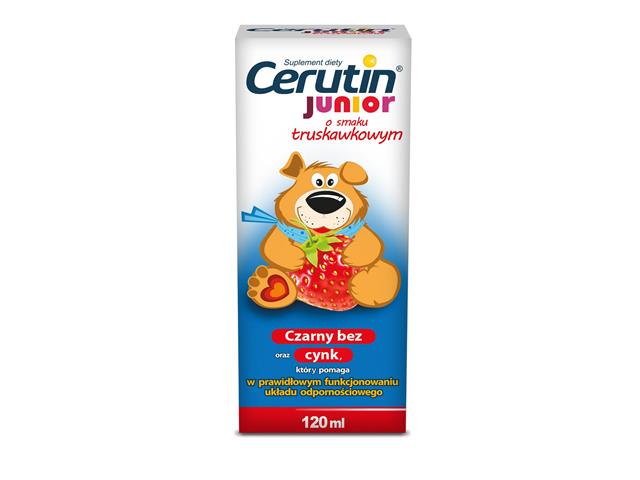 Cerutin Junior Truskawka interakcje ulotka płyn  120 ml | butelka