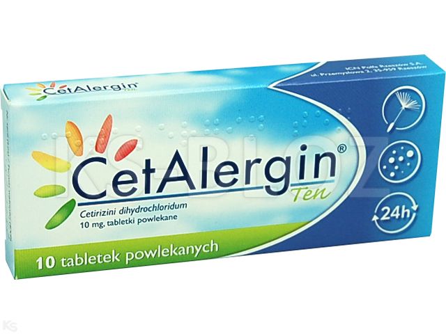 Cetalergin Ten interakcje ulotka tabletki powlekane 10 mg 10 tabl. (blist.)