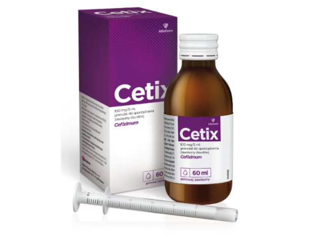 Cetix interakcje ulotka granulat do sporządzania zawiesiny doustnej 100 mg/5ml 1 but. po 1,2 g