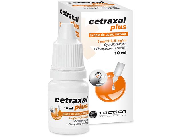 Cetraxal Plus interakcje ulotka krople do uszu, roztwór (3mg+250mcg)/ml 10 ml | butelka