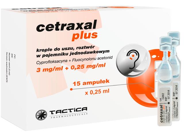 Cetraxal Plus interakcje ulotka krople do uszu, roztwór (3mg+250mcg)/ml 15 poj. po 0.25 ml