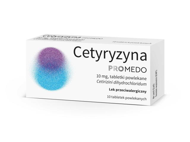 Cetyryzyna Promedo interakcje ulotka tabletki powlekane 10 mg 10 tabl.