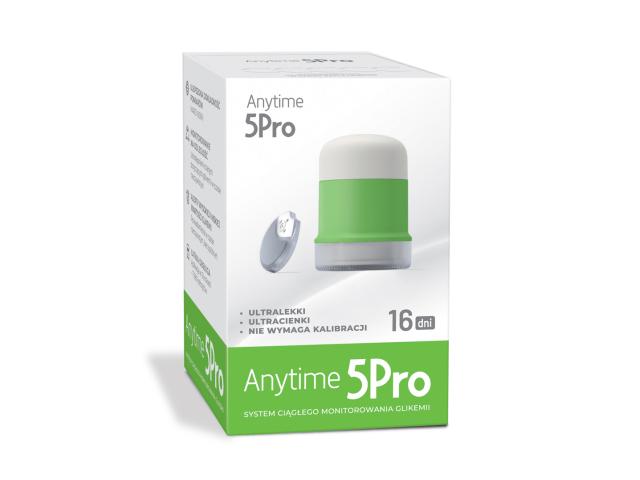 CGM Anytime 5PRO System do ciągłego monitorowania glikemii w czasie rzeczywistym 2w1 interakcje ulotka sensor - 1 szt.