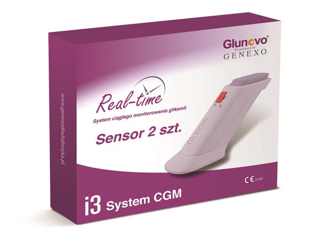 CGM Glunovo i3 system ciągłego monitorowania glikemii Sensor interakcje ulotka urządzenie  2 szt.