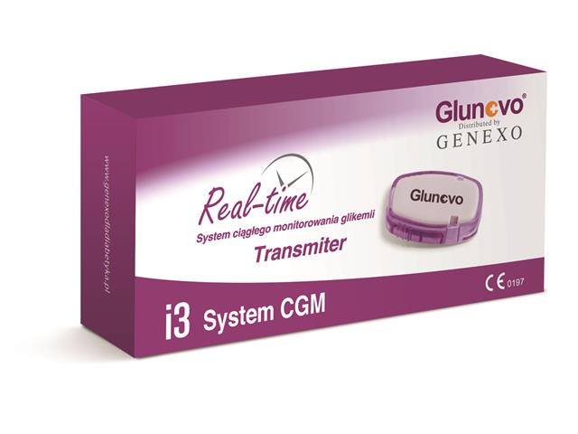 CGM Glunovo i3 system ciągłego monitorowania glikemii Transmiter interakcje ulotka urządzenie  1 szt.