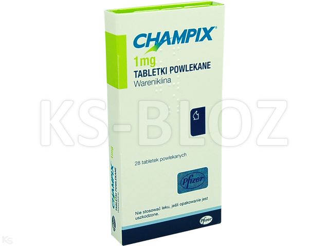 Champix interakcje ulotka tabletki powlekane 1 mg 28 tabl. (blist.)