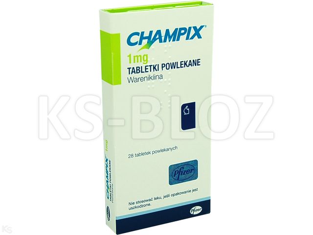 Champix interakcje ulotka tabletki powlekane 1 mg 28 tabl.