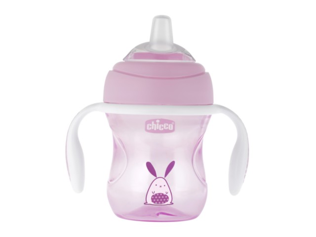 Chicco 00006911100000 Pierwszy kubek treningowy z miękkim ustnikiem 4m+ 200ml pink interakcje ulotka  - 1 szt.