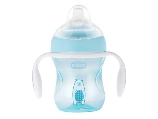 Chicco 00006911200000 Pierwszy kubek treningowy z miękkim ustnikiem 4m+ 200ml Blue interakcje ulotka   1 szt.