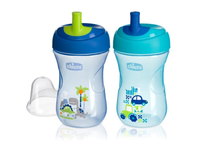 Chicco 00006941200000 Kubek niekapek z ustnikiem w kształcie słomki 12m+ 266 ml Blue interakcje ulotka   1 szt.