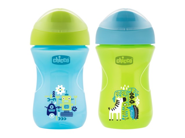 Chicco 00006961200000 Kubek niekapek z twardym ustnikiem 12m+ 266ml Blue interakcje ulotka   1 szt.