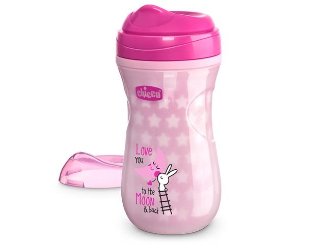 Chicco 00006971100000 Kubek Niekapek termiczny świecący z twardym ustnikiem 266 ml 14 m+ Pink interakcje ulotka kubek - 1 szt.