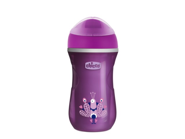 Chicco 00006981110000 Kubek niekapek termiczny z twardym ustnikiem 14m+ 266ml Pink interakcje ulotka  - 1 szt.