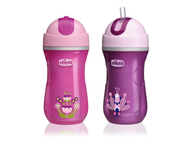 Chicco 00006991100000 Kubek niekapek termiczny ze słomką 14 m+ 266ml Pink interakcje ulotka  - 1 szt.