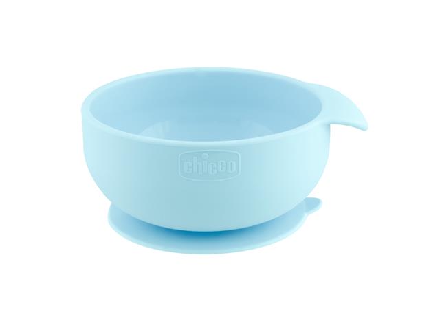 Chicco 00010221200000 Silikonowa Miseczka do karmienia niebieska 6m+ interakcje ulotka miska - 1 szt.