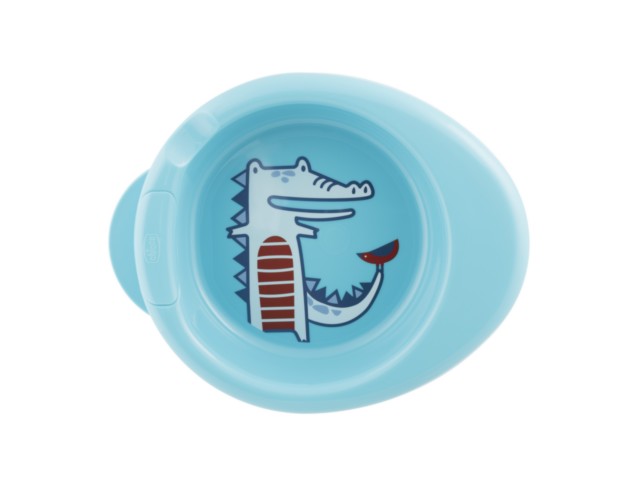 Chicco 00016000200000 Talerz podgrzewany niebieski 6m+ interakcje ulotka  - 1 szt.