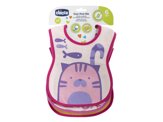 Chicco 00016301100000 Śliniaczki do karmienia 6m+ różowy (3pcs) interakcje ulotka śliniak  3 szt.